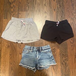 Set of Three Casual Shorts - Gray, Black, and Denim